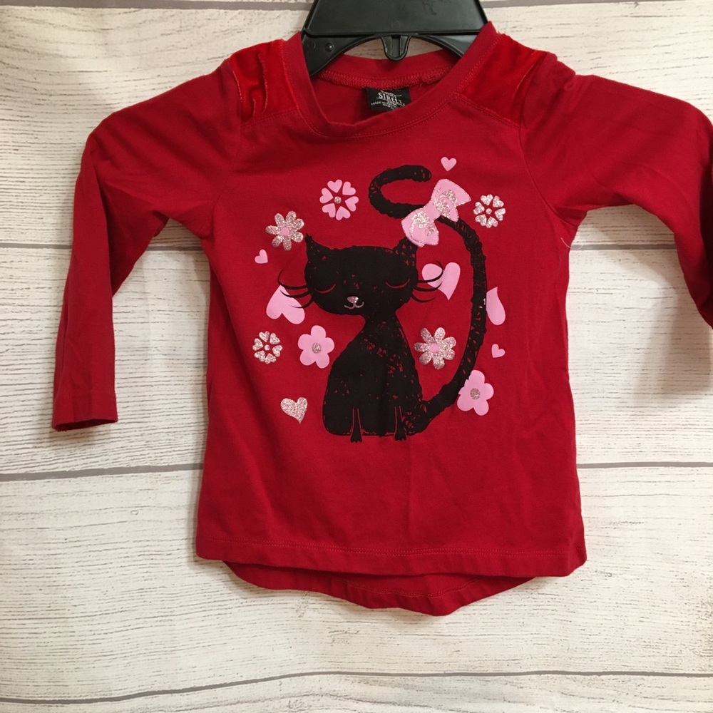 Shirt with black cat-Girls 24 months